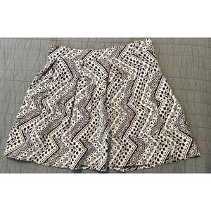 Xhilaration Women's Aztec Print Pull on Skirt Burgundy & White Size Large Y2K